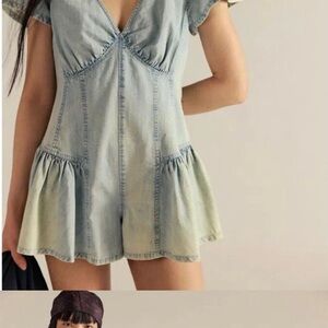 We The Free Denim V-Neck Romper